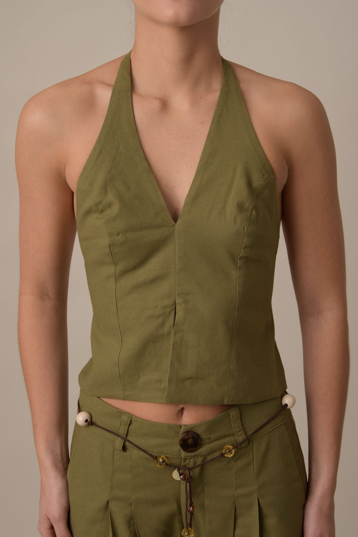 LINEN PANTS SET VERDE