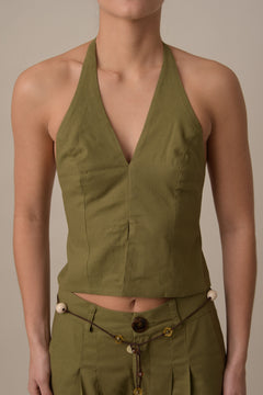 LINEN PANTS SET VERDE